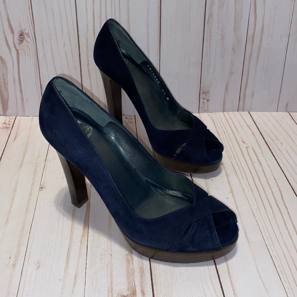 Stuart Weitzman Navy Suede Heel